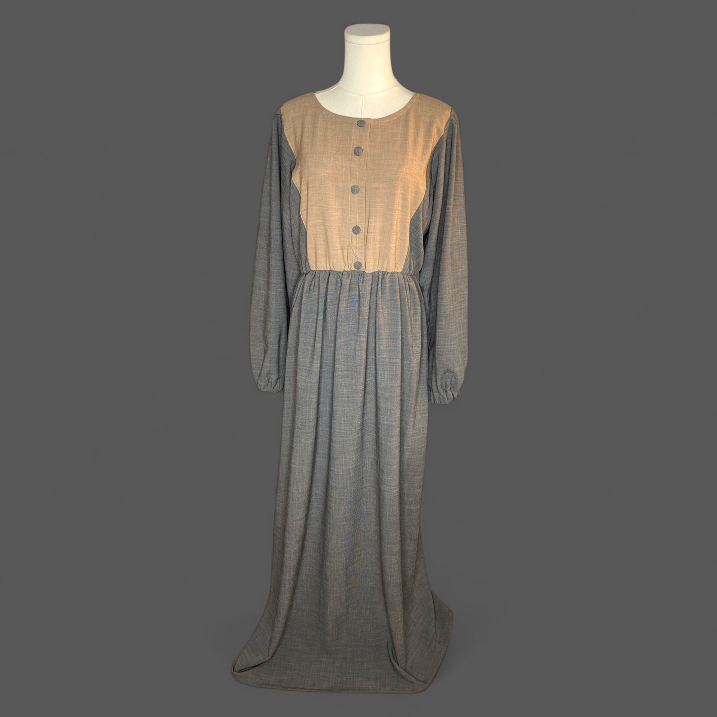 Long two-tone flared dress