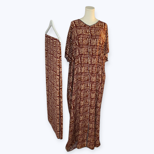 Robe imprimée avec très grand foulard