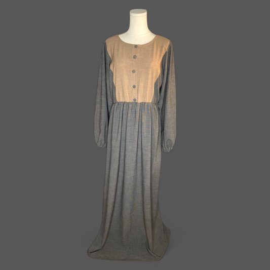 Longue robe évasée bicolore