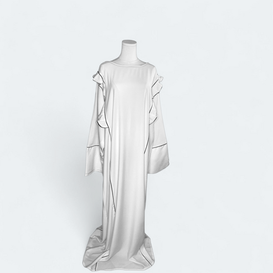 Robe longue fluide avec volants